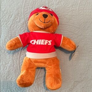 NFL Chiefs Red and Tan Plush Bear
